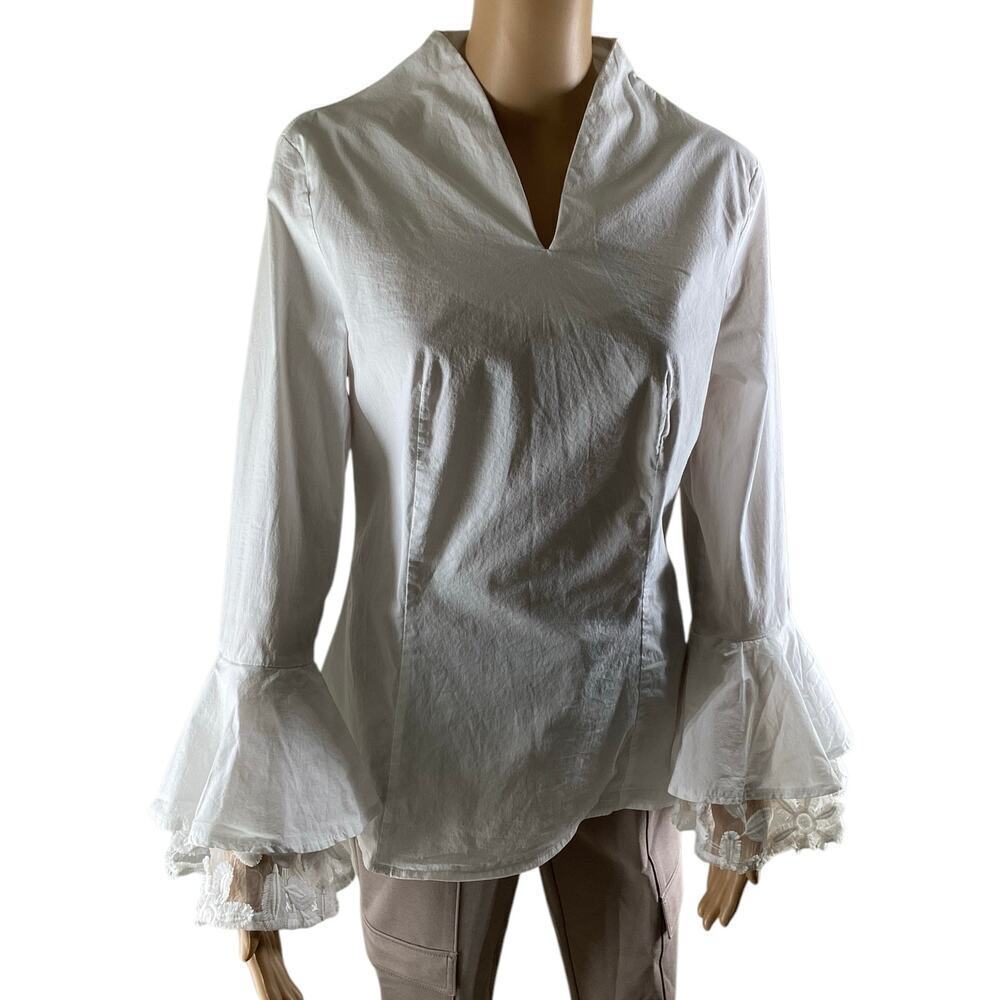 Stylewe v-neck long sleeve strech embroidered bell sleeve women’s L